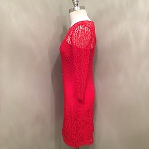 Trina Turk Red Lace Overlay Dress